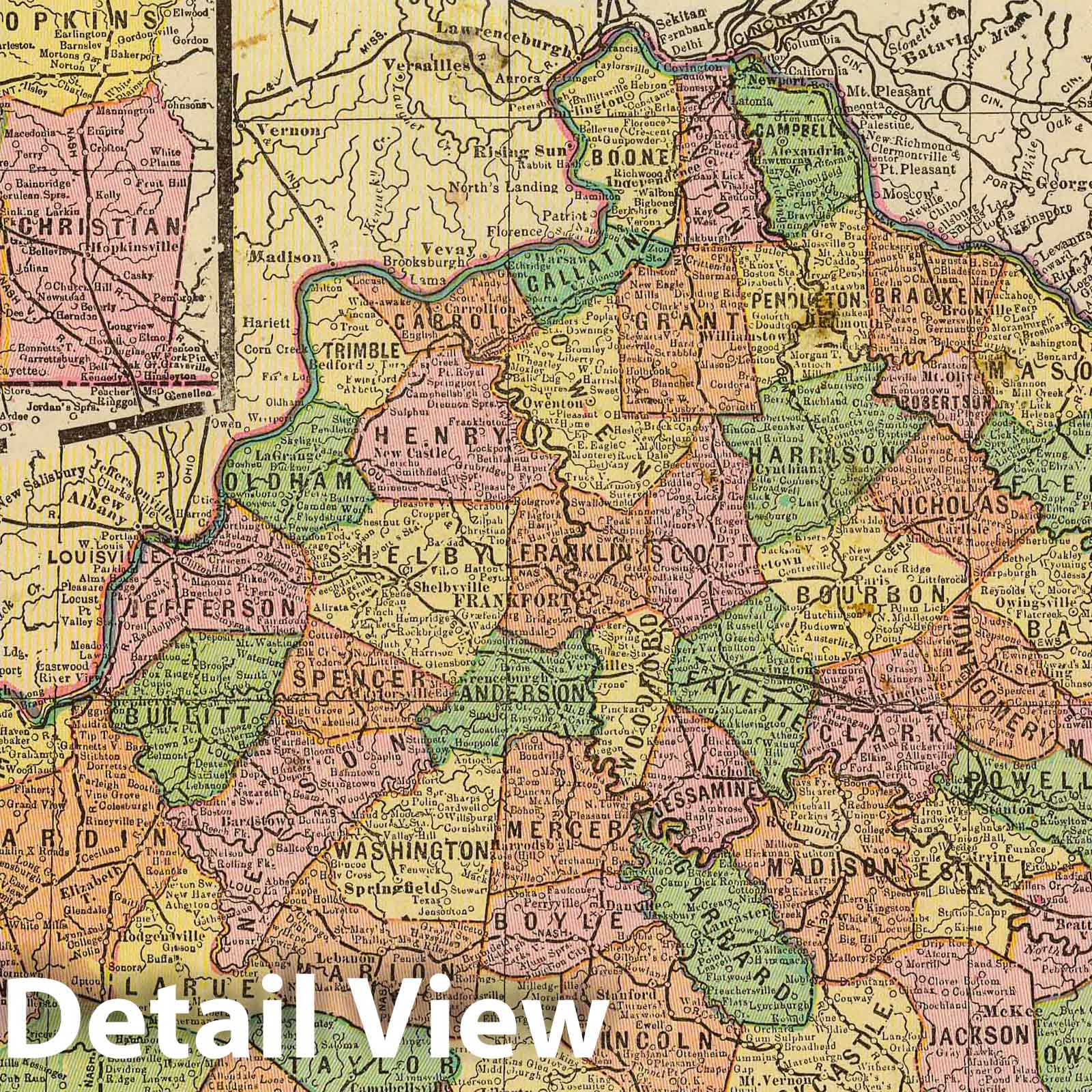 Eastern and Western Kentucky - Railroad Map, 1909