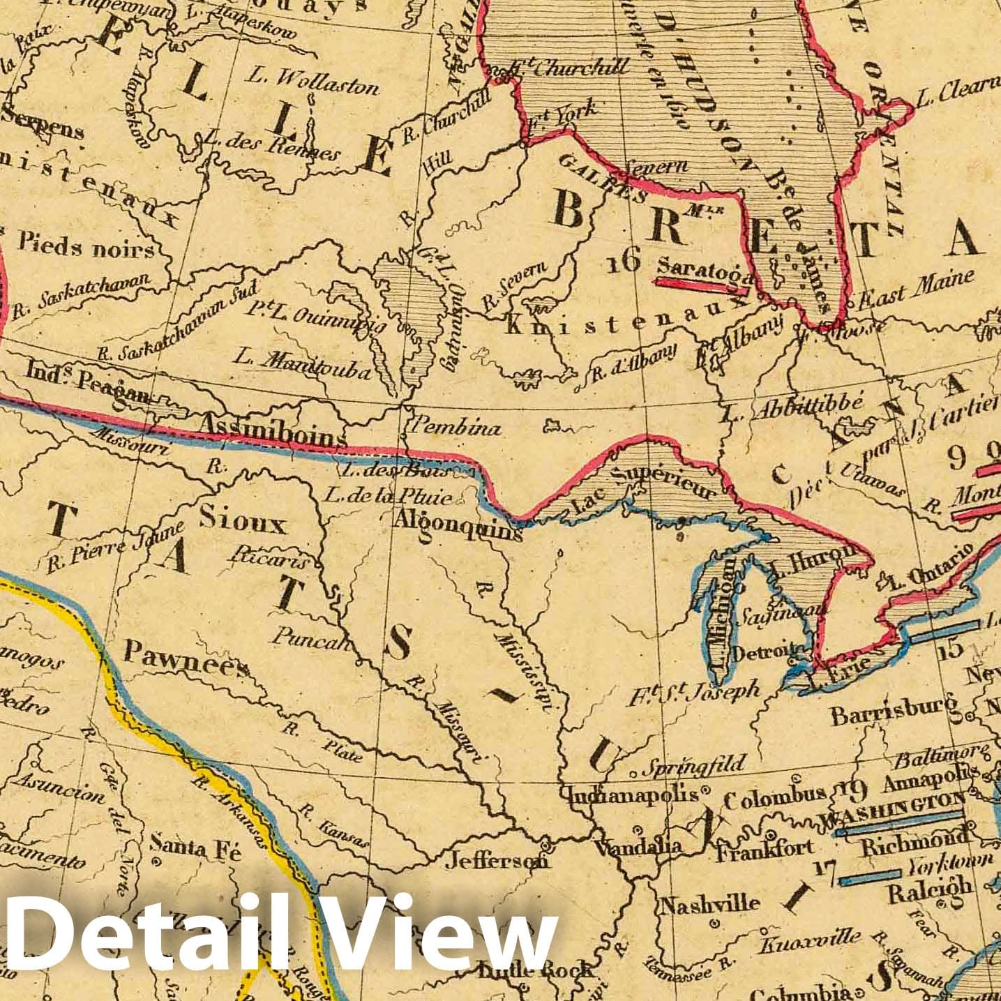 North America, 1844 - Historical Map Print