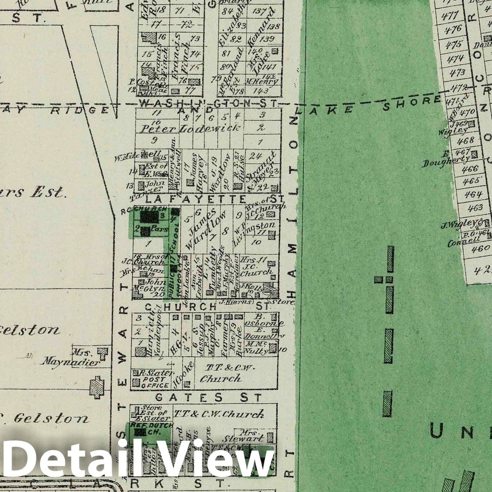 Fort Hamilton, New Utrecht, Long Island, New York - Property Map, 1873