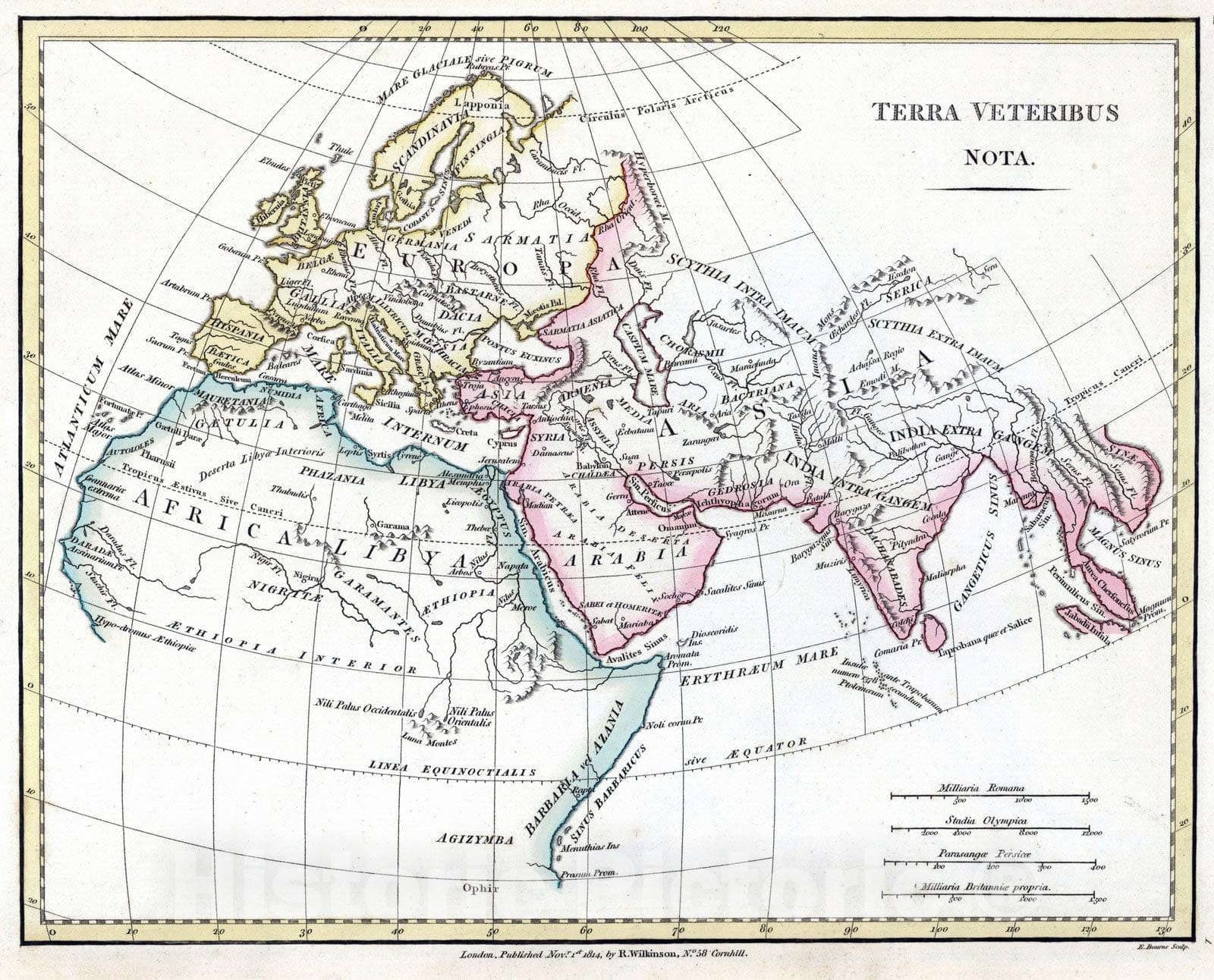 Historic Map : 1814 Terra Veteribus Nota. - Vintage Wall Art