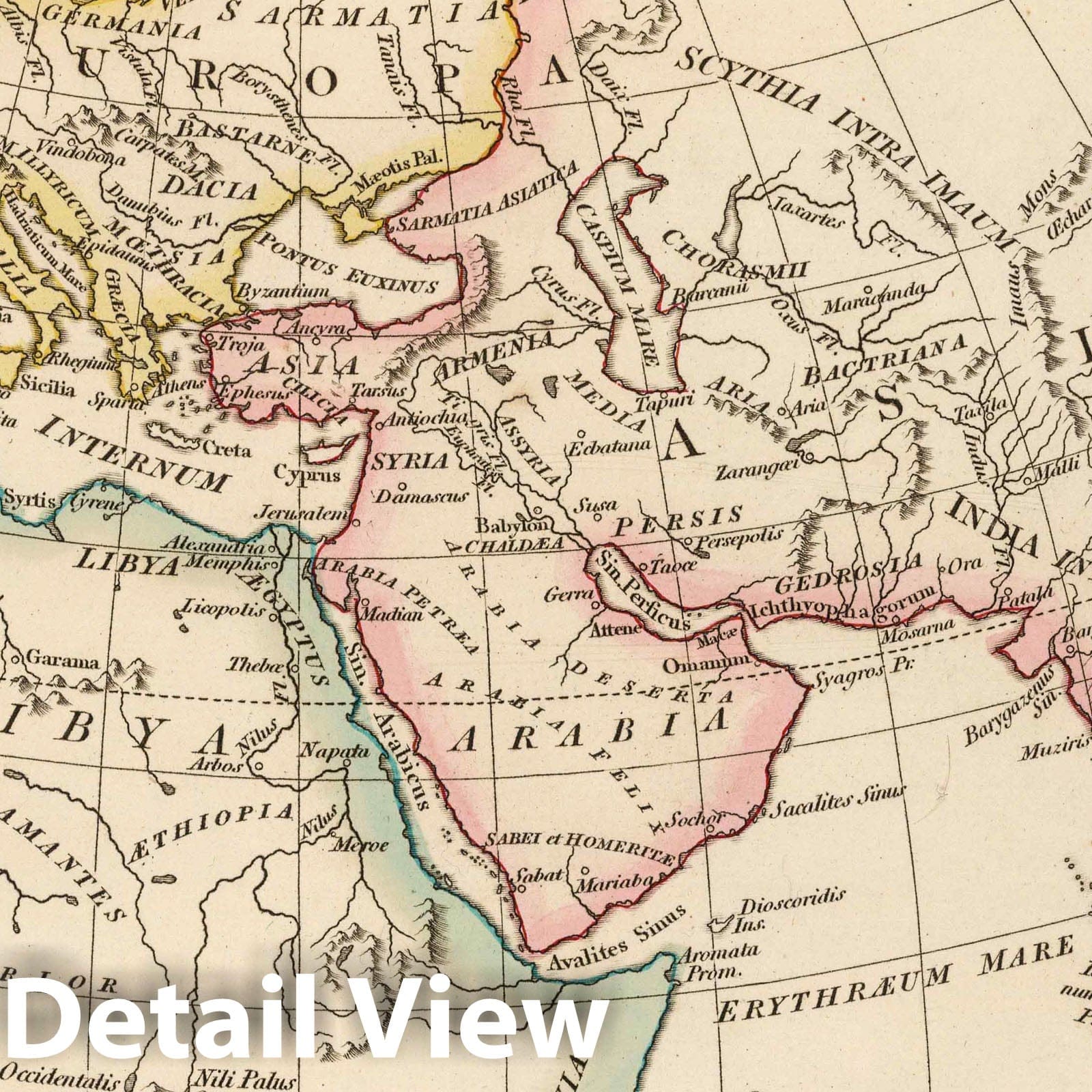 Ancient World, 1814 - Historical Map Print from Wilkinson's Atlas Classica