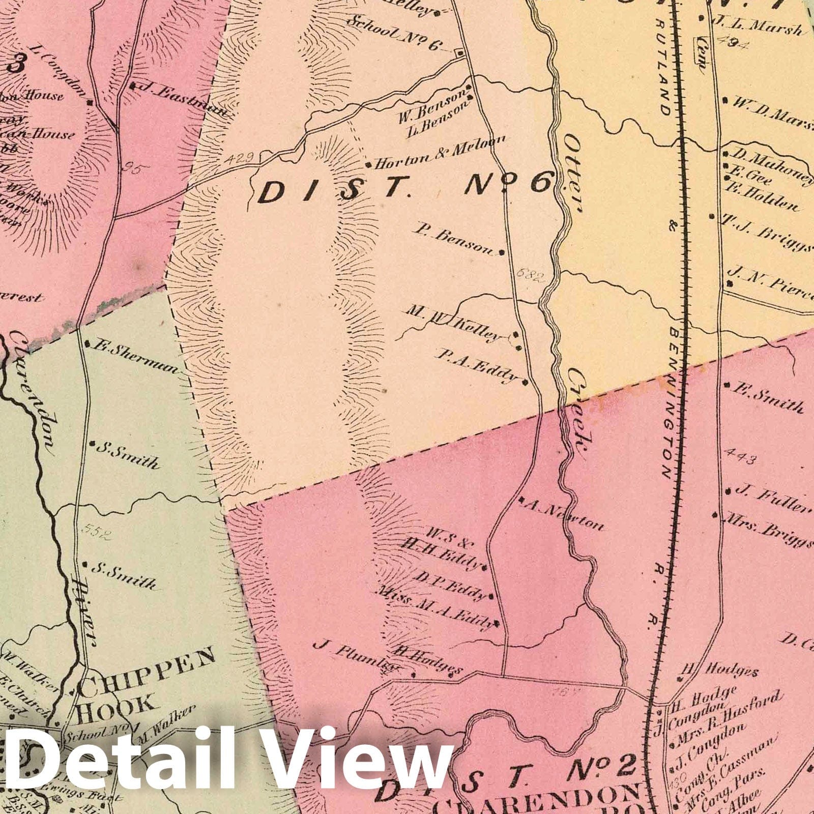 Clarendon Township, Rutland County, Vermont - Property Map, 1869
