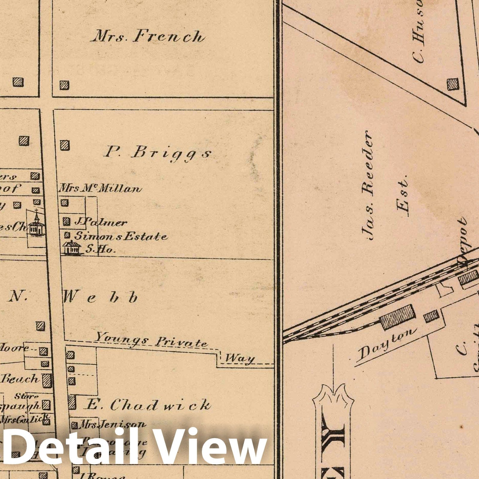 Eddytown, Starkey, and Rock Stream, Yates County, New York - Property Map, 1876