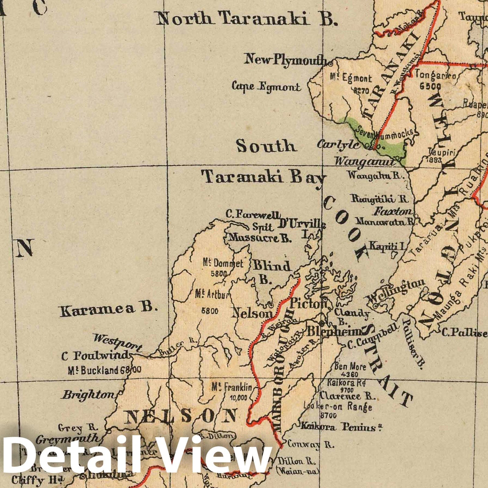 New Zealand with Fiji - Physical Map, 1880 - Sonnenschein & Allen Atlas Plate