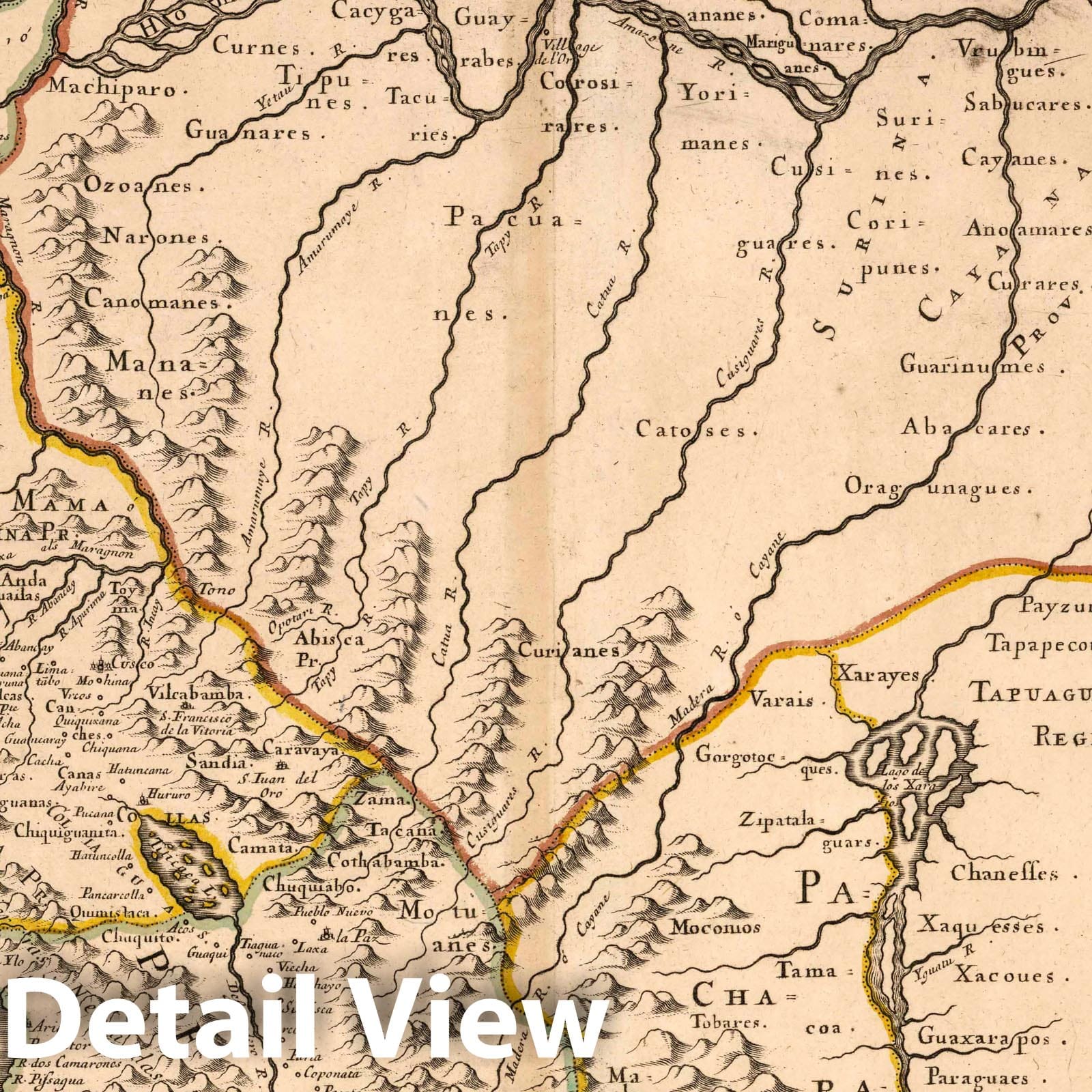 Peru, Bolivia, Brazil, Ecuador 1699 Historical Map Print
