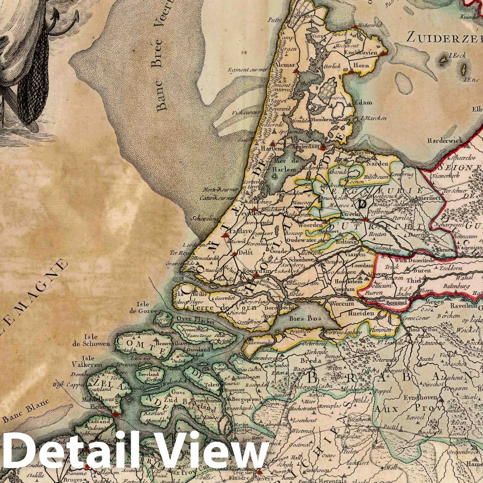 Northern Netherlands - River Map, 1769 - Historical Map Print