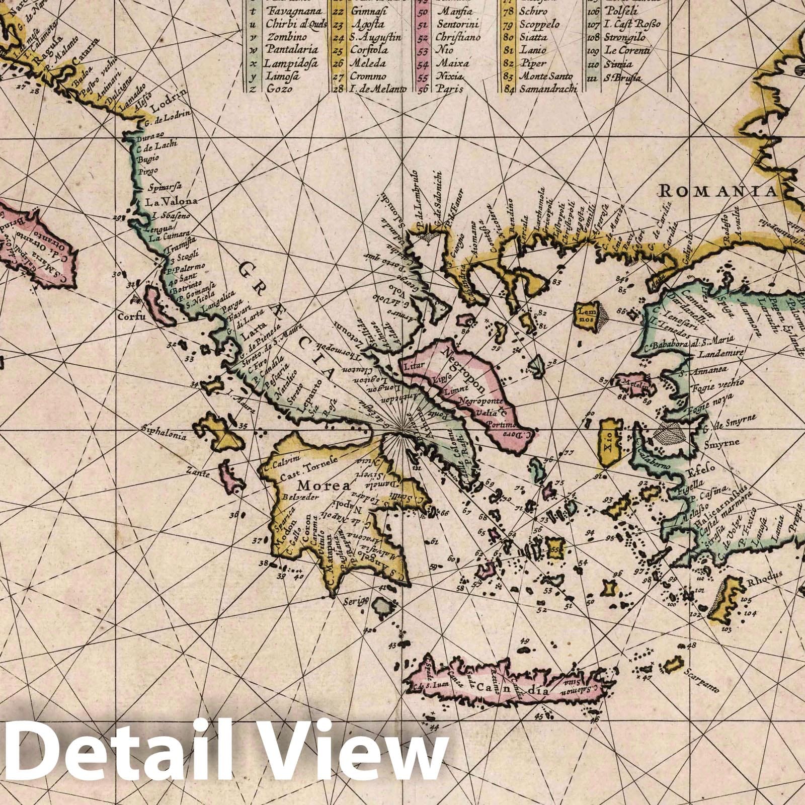 Eastern Mediterranean Sea - Nautical Chart, 1667 - Historical Map Print