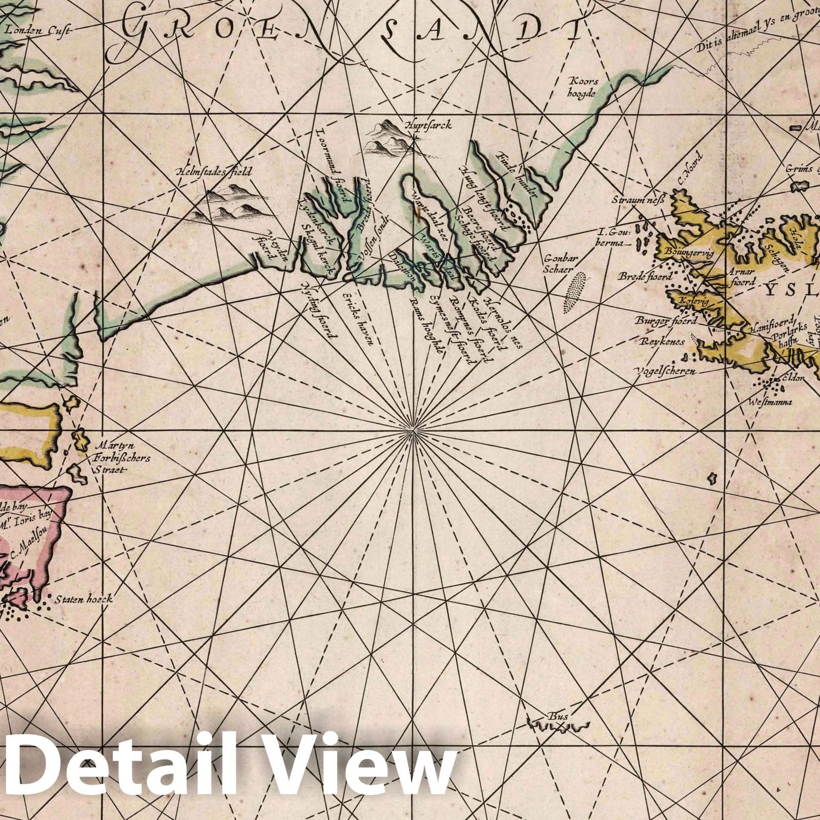 Greenland - Nautical Chart, 1667 - Historical Map Print