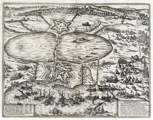 Historic Map : Tunis (Tunisia), 1575 Vol II (58) Tunes (Tunis). , Vintage Wall Art