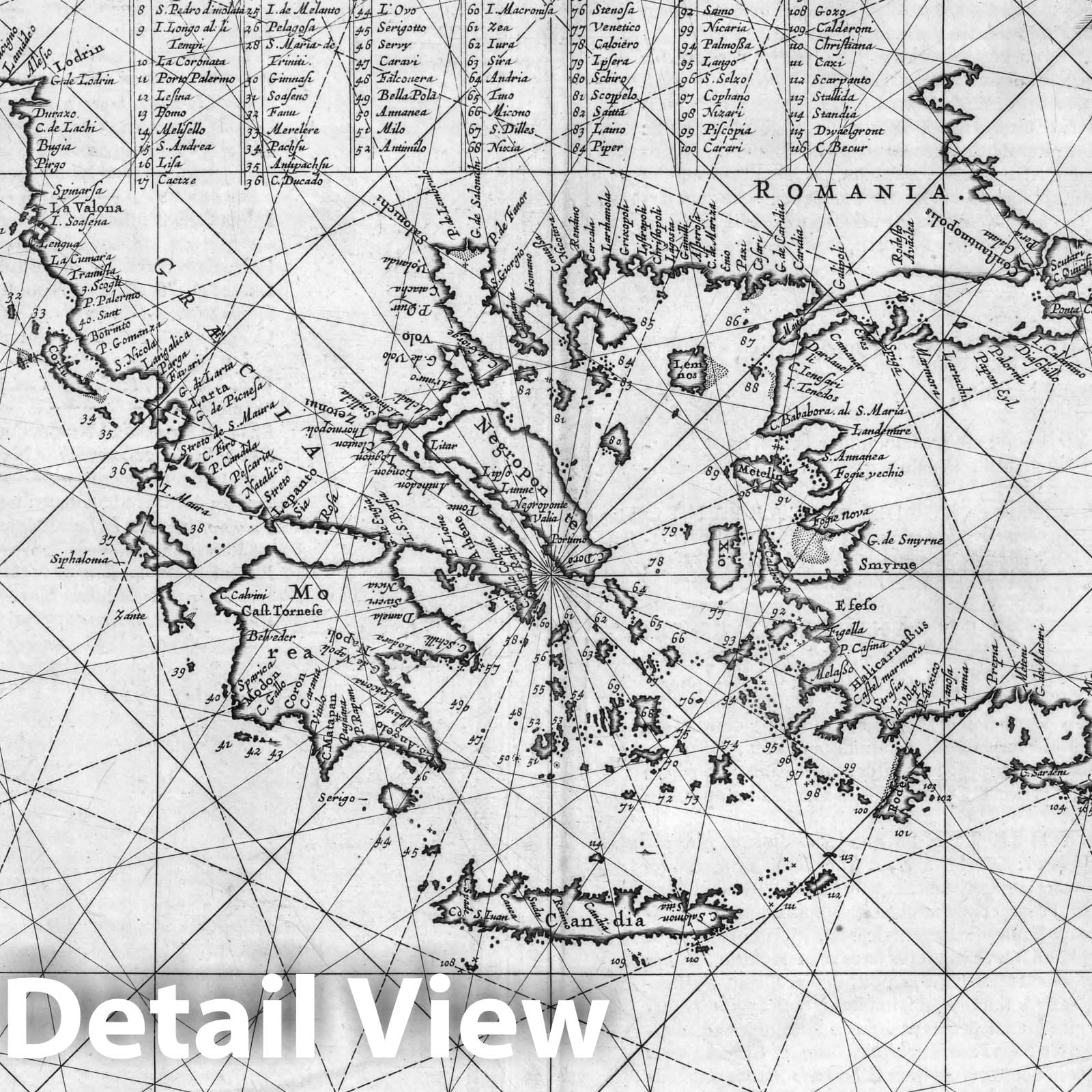Nautical Chart, 1650 - Mediterranean Maritime Map Print