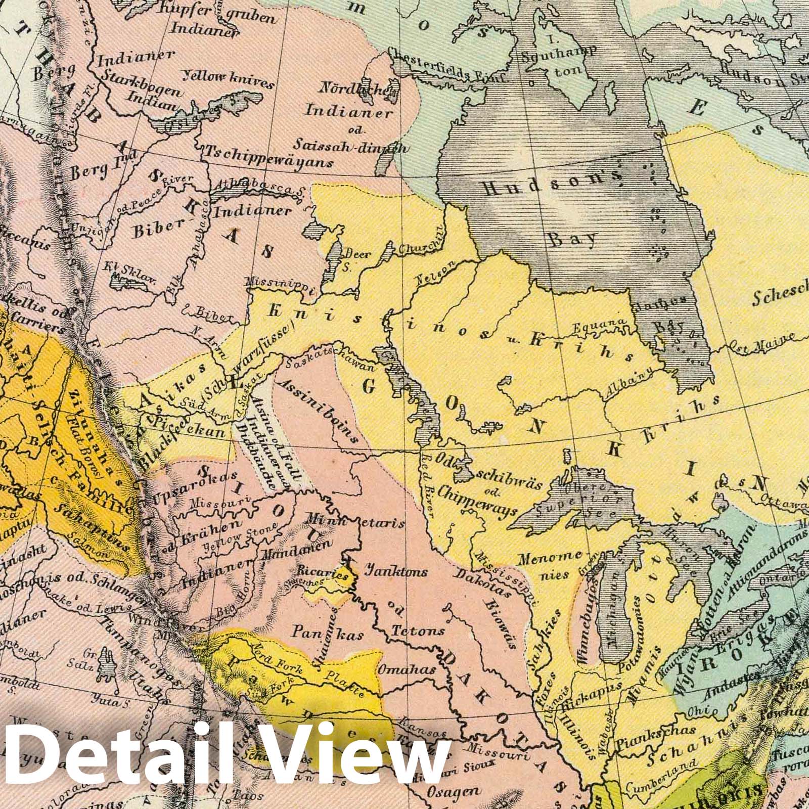 North America - Indian Territories, 1854 - Historical Map Print