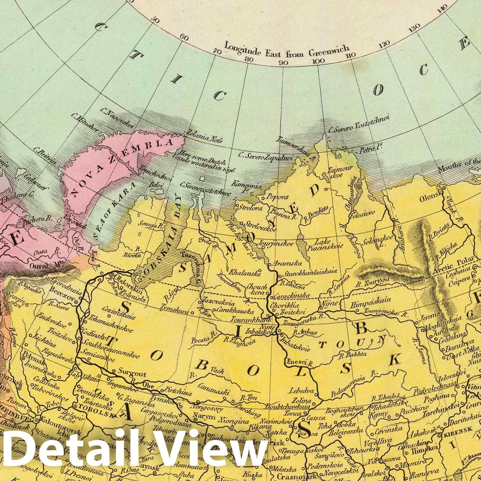 Russian Empire with Kamchatka, 1835 - Historical Map Print