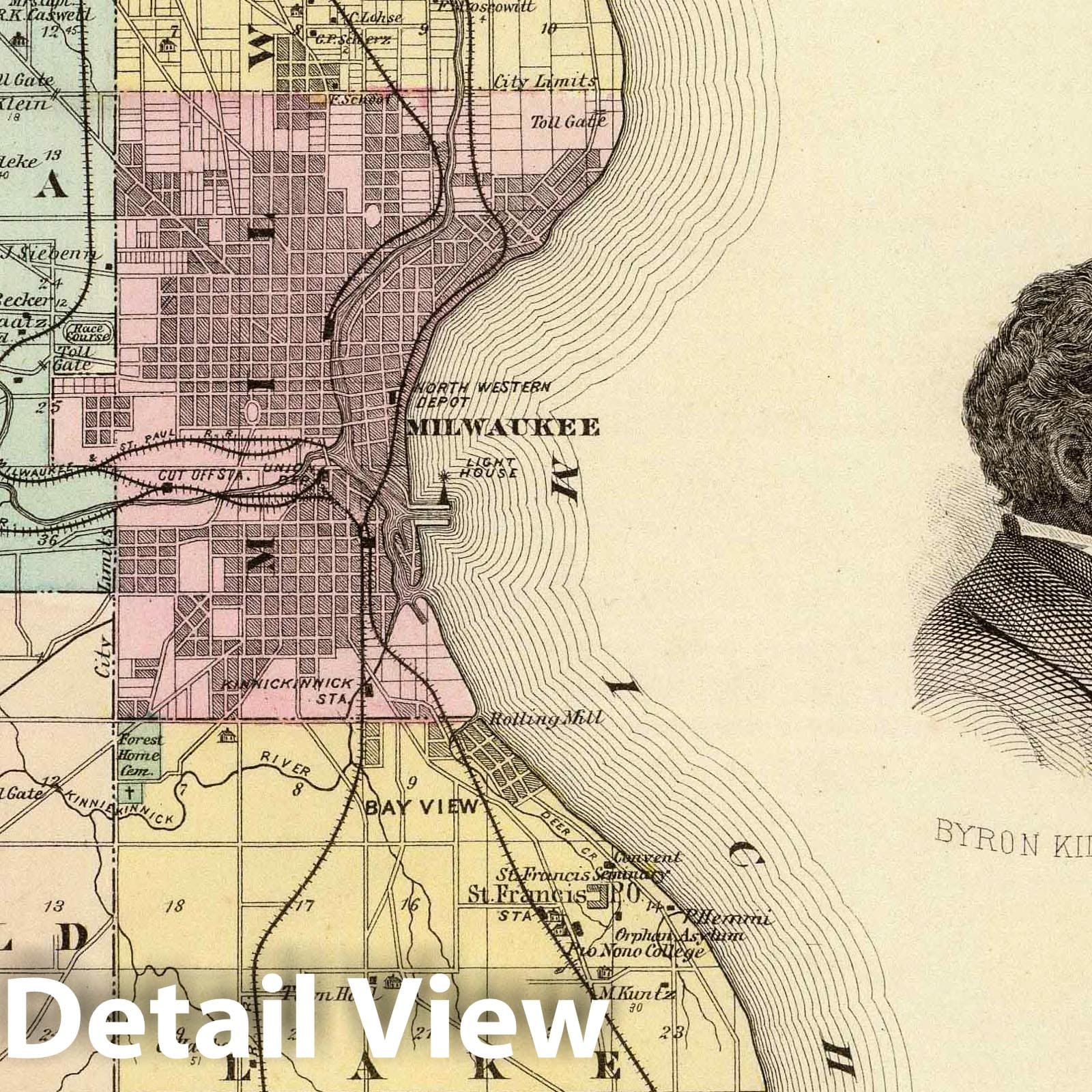 Milwaukee County, Wisconsin - Geologic Map, 1878 - Historical Map Print