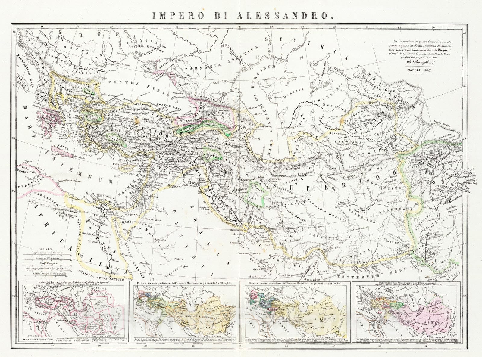 Historic Map : 1847 Impero di Alessandro. - Vintage Wall Art