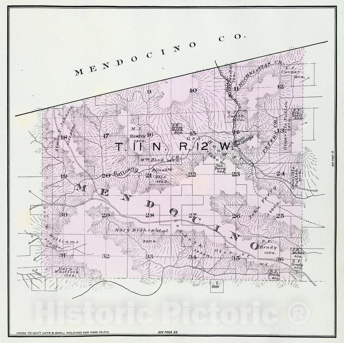 Historic Map : 1898 11 N, 12 W. - Vintage Wall Art