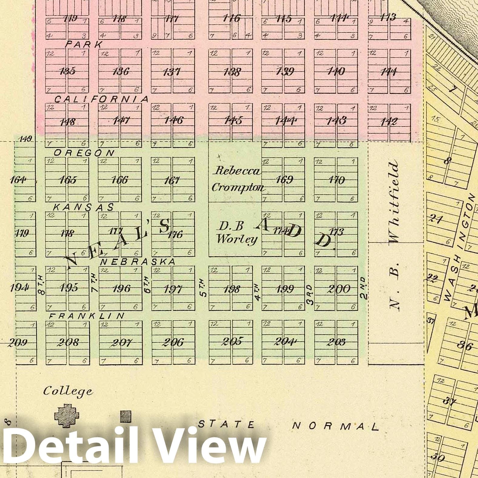 Peru and Mt. Vernon, Nemaha County, Nebraska - Railroad Map, 1885