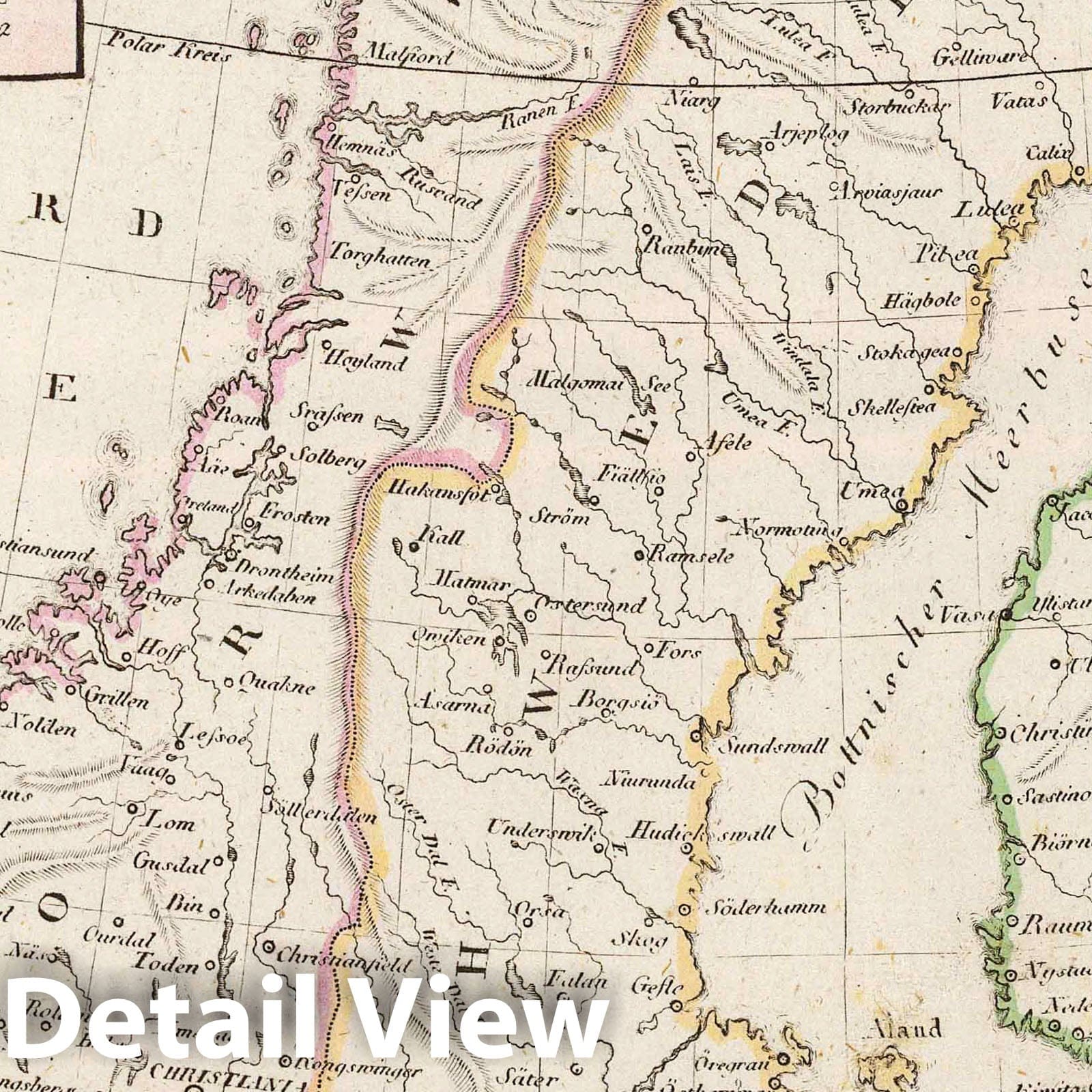 Sweden, Norway, and Iceland 1822 Historical Map Print