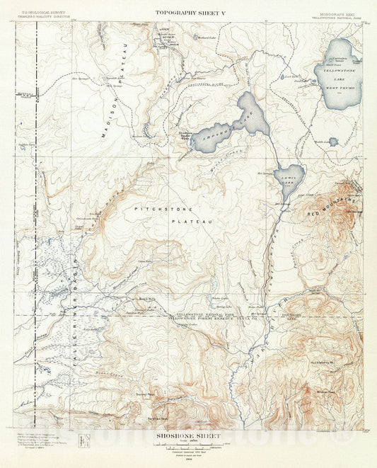Historic Map : 1904 Shoshone Sheet. v2 - Vintage Wall Art