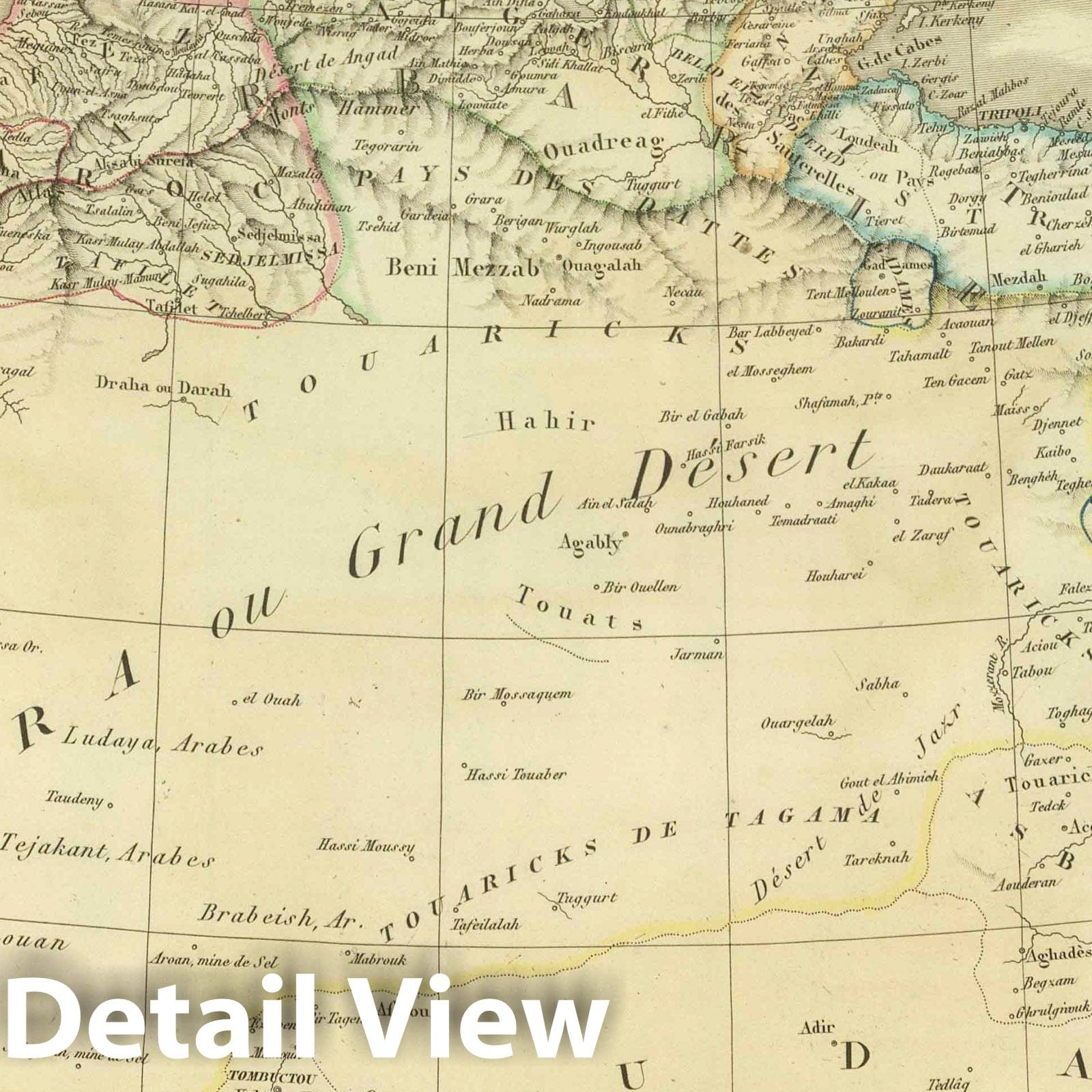 Northwest Africa - Morocco, Algeria, Tunisia, Libya, 1826 Historical Map Print