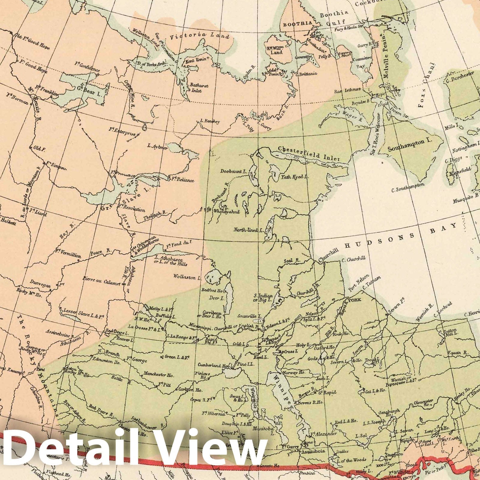 Hudson's Bay Company Map of North America - Boundary Map, 1850