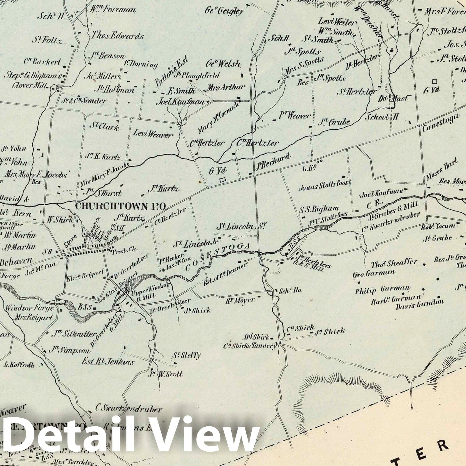 Caernarvon Township, Lancaster County, Pennsylvania - Property Map, 1864