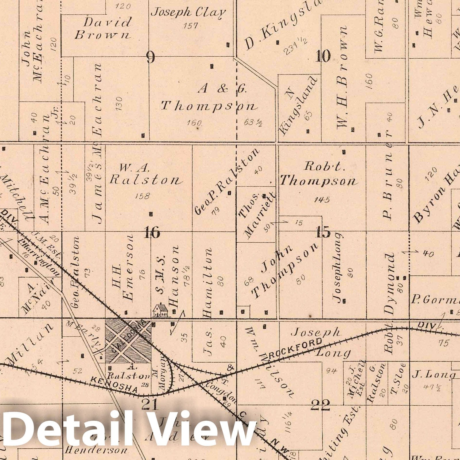 Caledonia Township, Boone County, Illinois 1886 Historical Map Print
