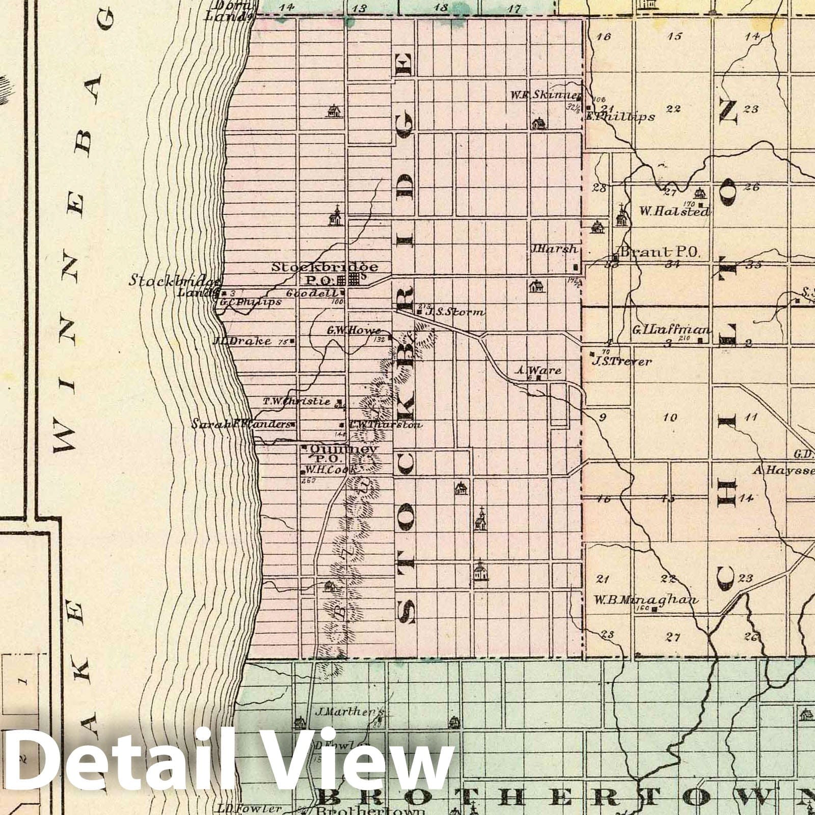 Calumet County, Wisconsin with Chilton and Gravesville - 1878 Historical Map Print