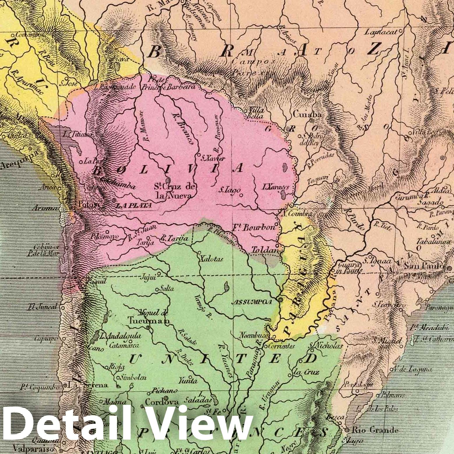 South America, 1835 - Historical Map Print