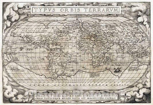 Historic Map : 1570 (1) Typus Orbis Terrarum. - Vintage Wall Art