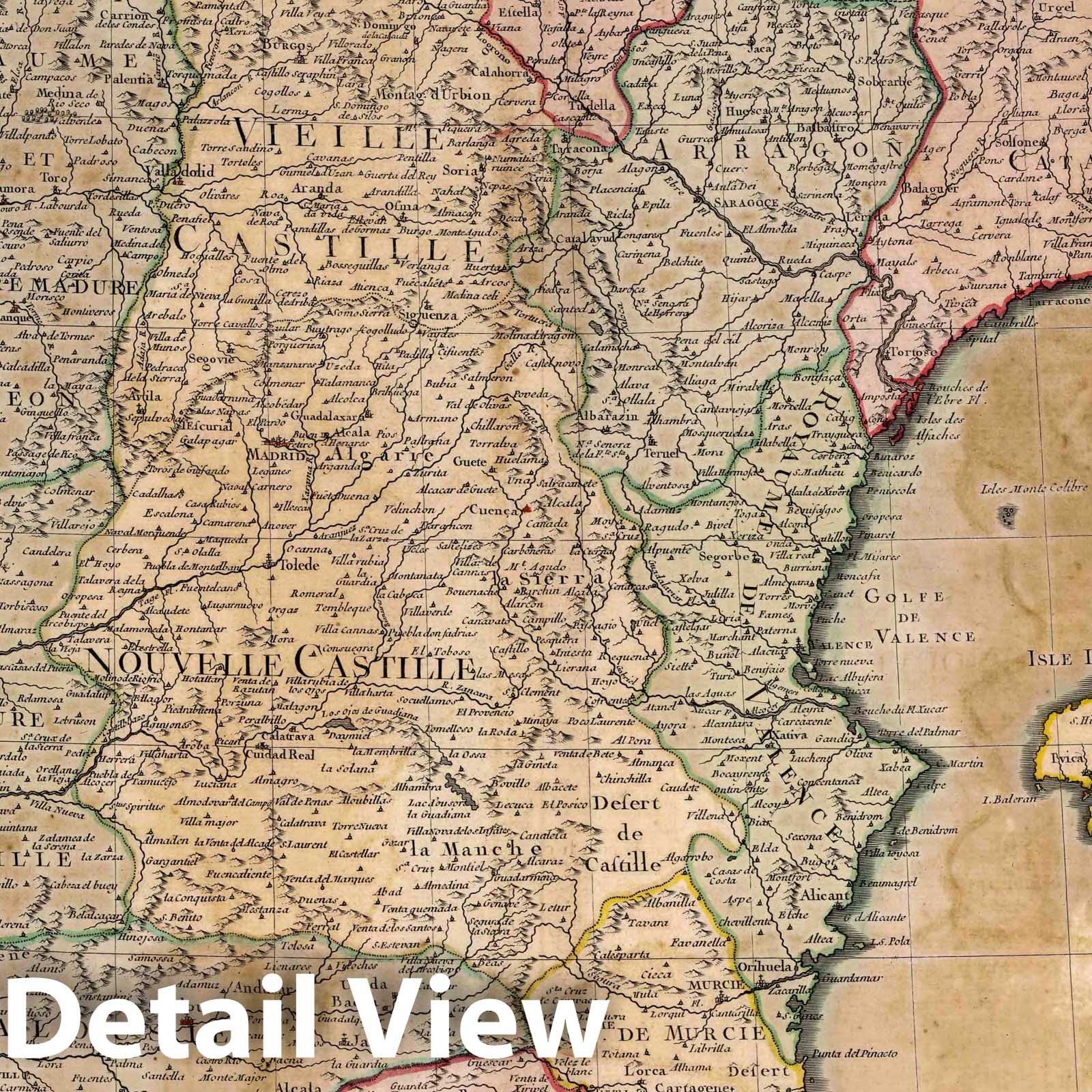 Spain and Portugal - River Map, 1760 - Historical Map Reproduction