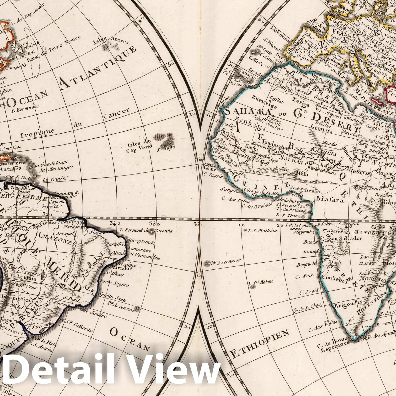 World Map, 1804 - Historical Map Reproduction Print