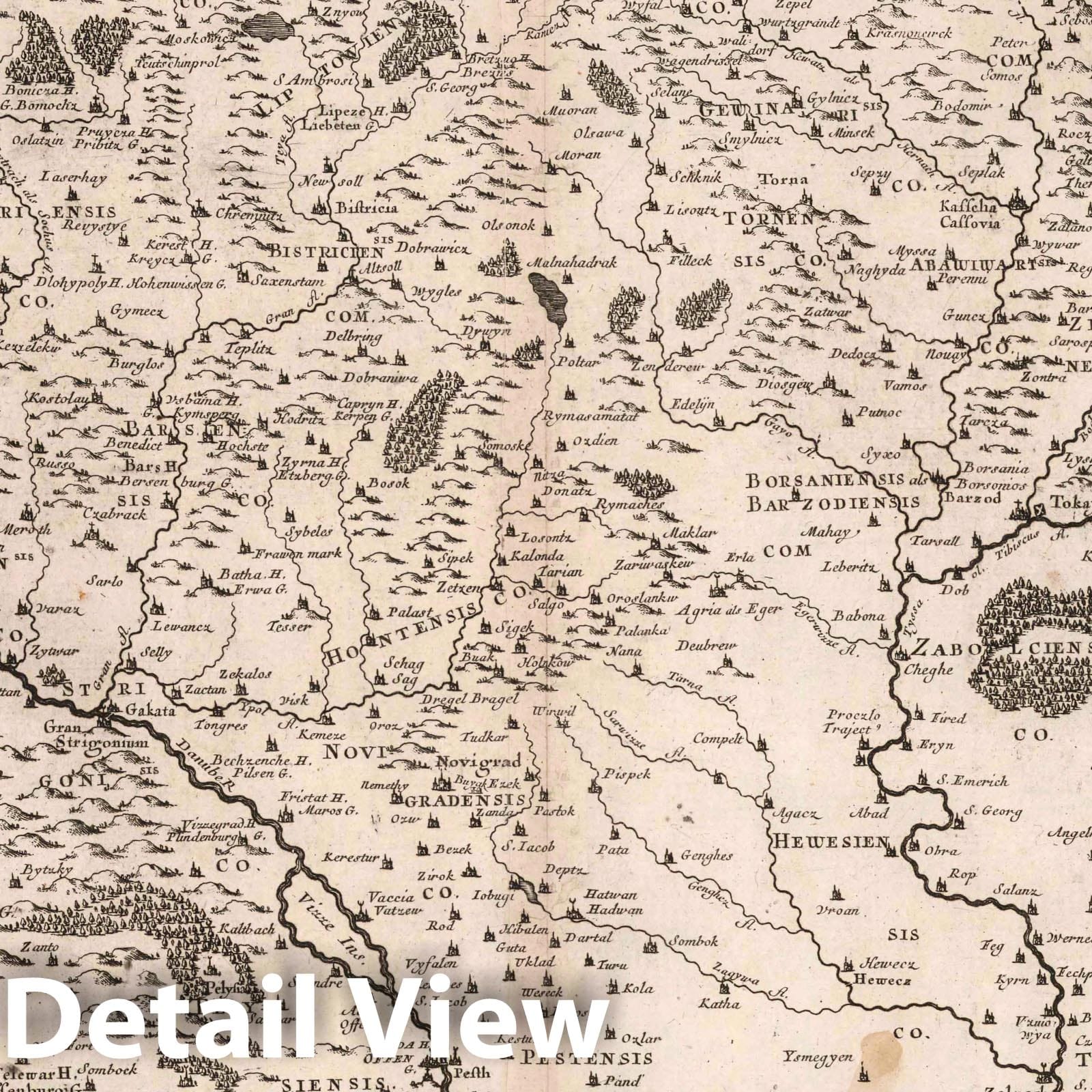 Hungary and Slovakia, 1699 - Historical Map Print
