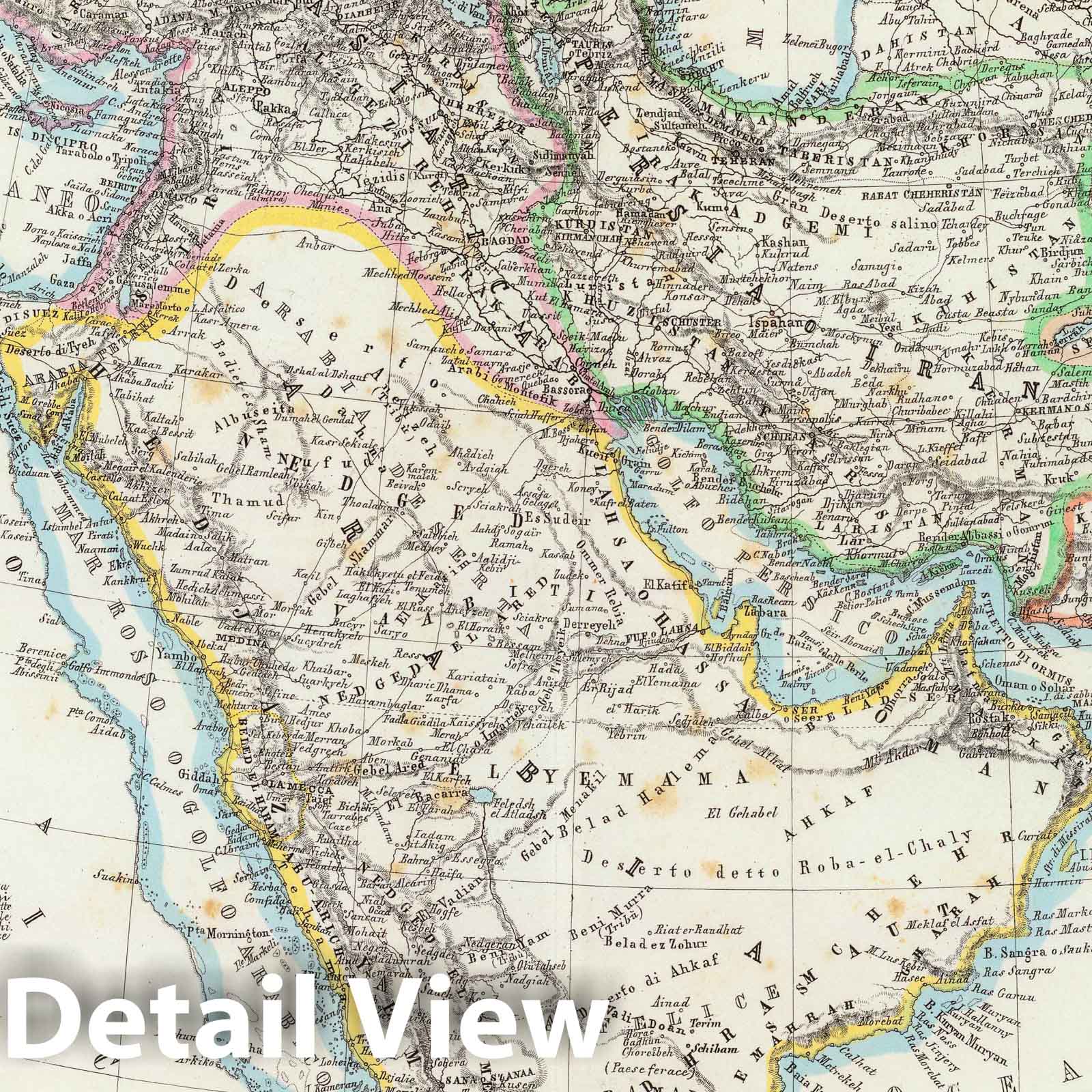 Turkey in Asia, Arabia, Persia, Afghanistan, Baluchistan 1856 Map Print