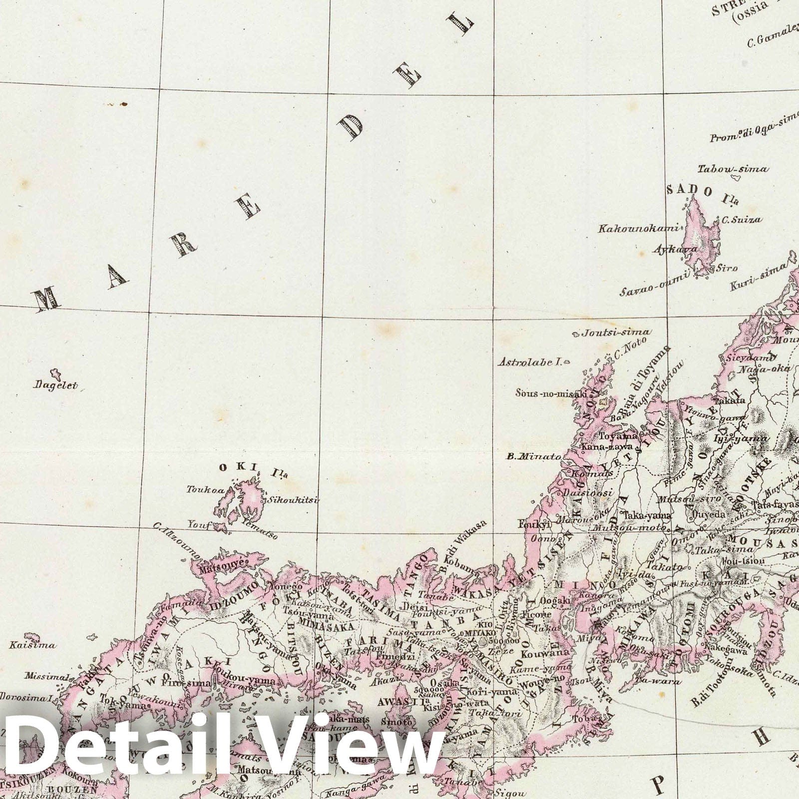 Japan with Nagasaki Inset, 1847 - Historical Map Print