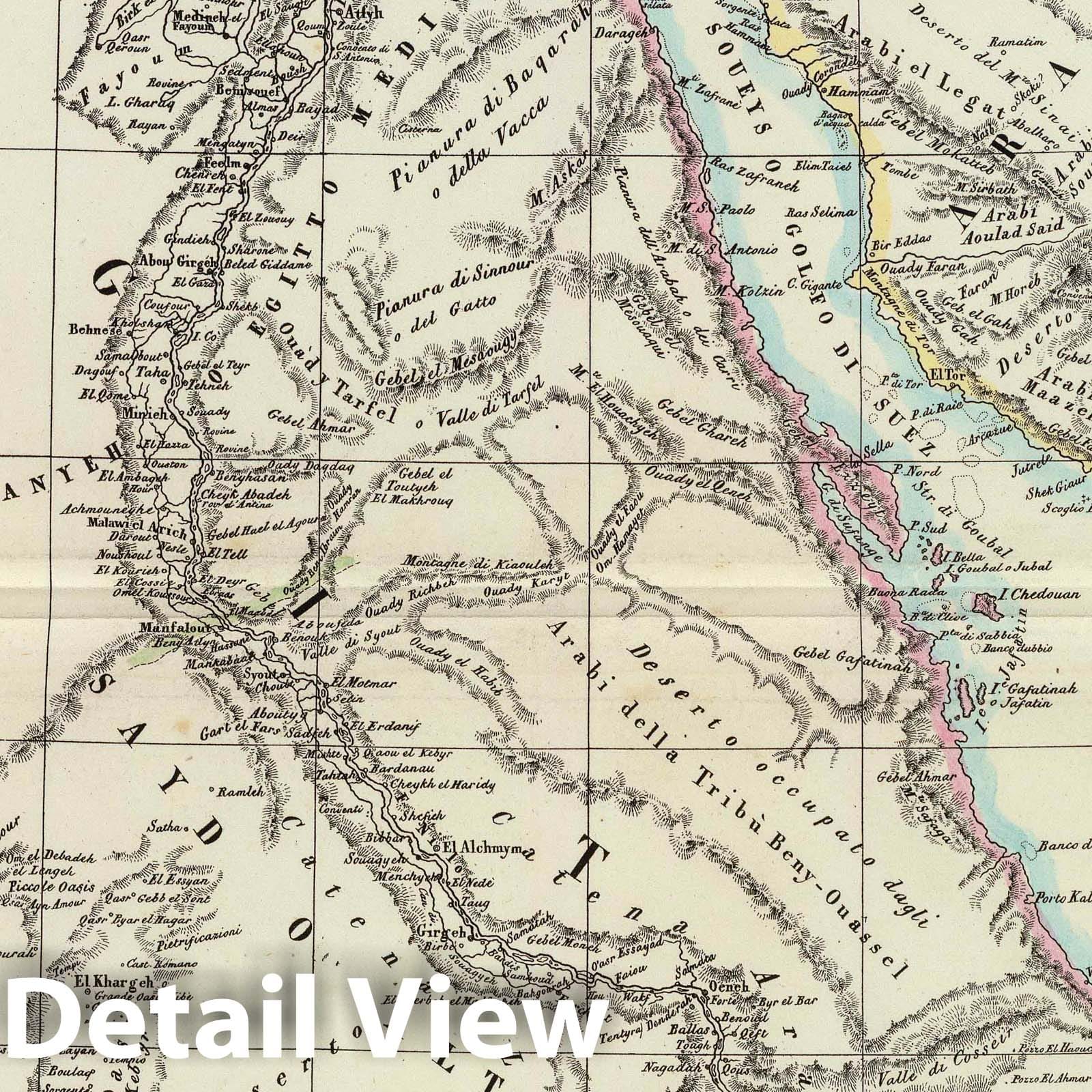 Egypt and Arabia Petraea, 1843 - Historical Map Print