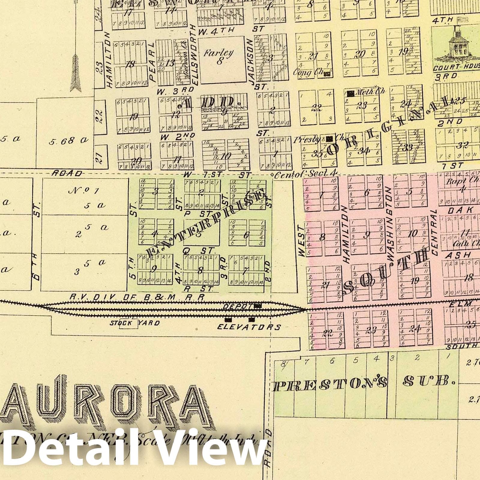 Aurora, Phillips, and Hampton, Hamilton County, Nebraska - Railroad Map, 1885