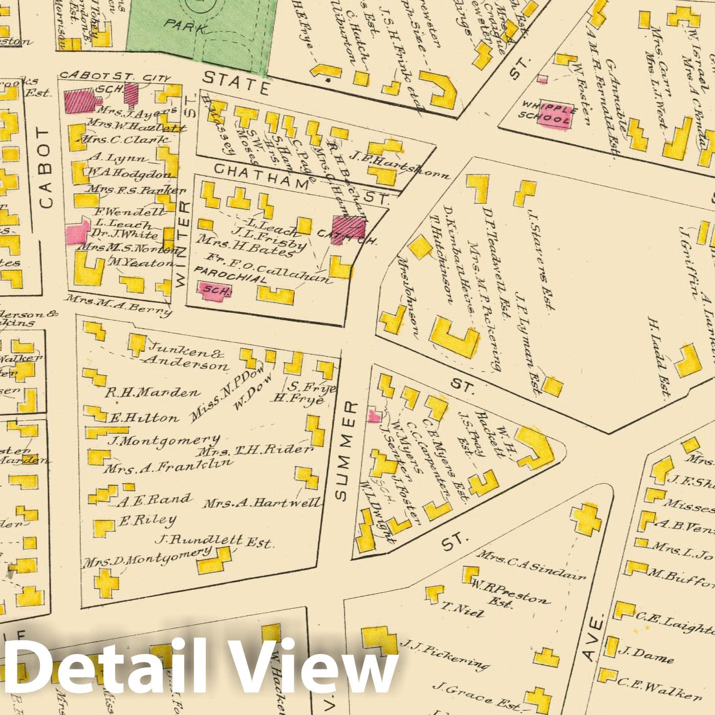 Portsmouth, New Hampshire 1892 Cadastral Map Print