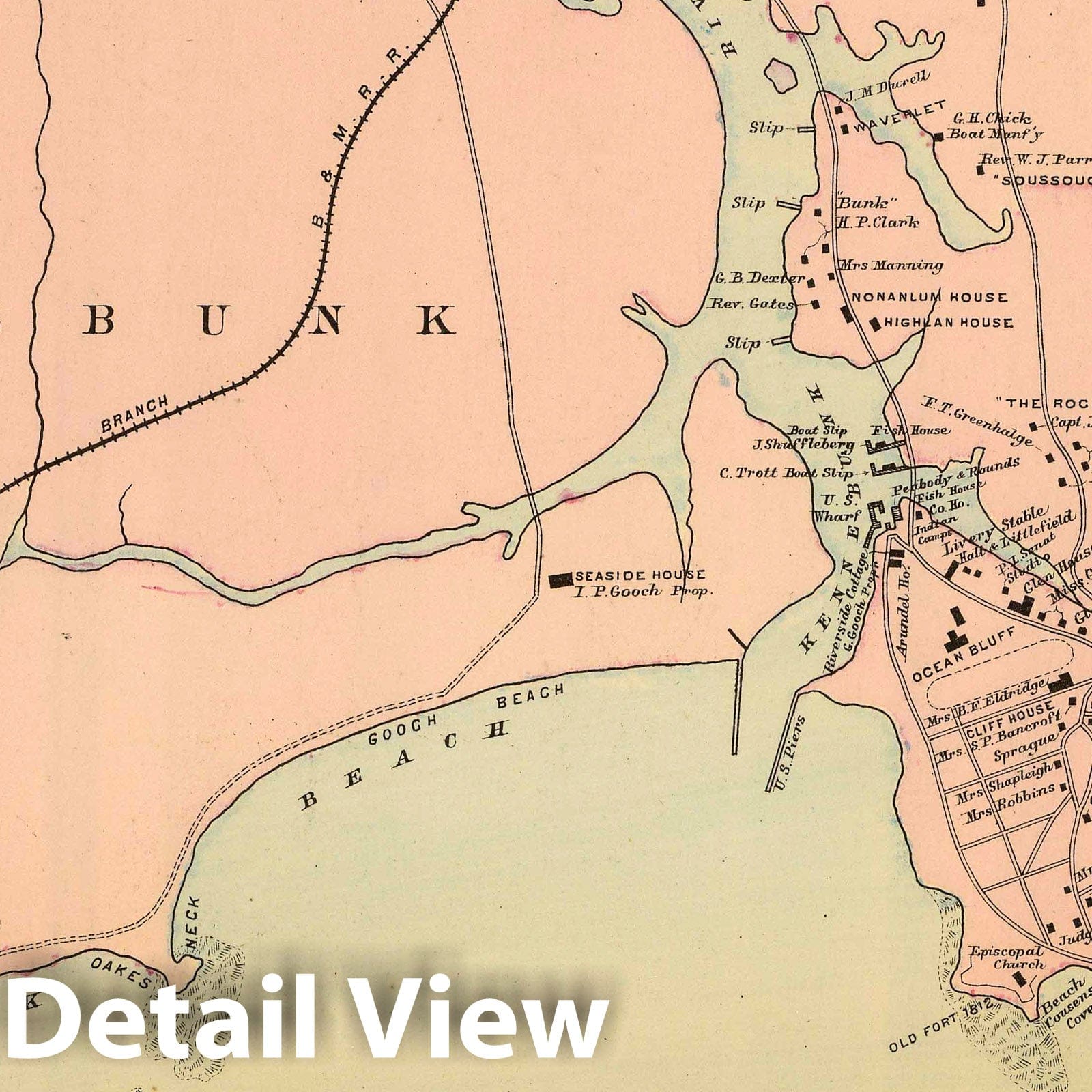Cape Arundel, Kennebunkport, Maine - Railroad Map, 1894