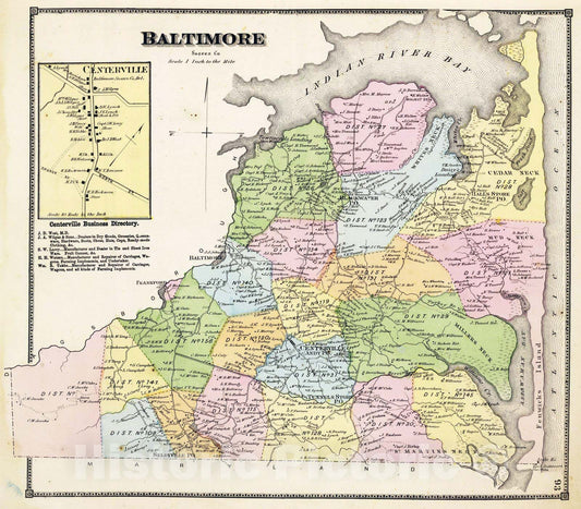 Historic Map : 1868 Baltimore. - Vintage Wall Art