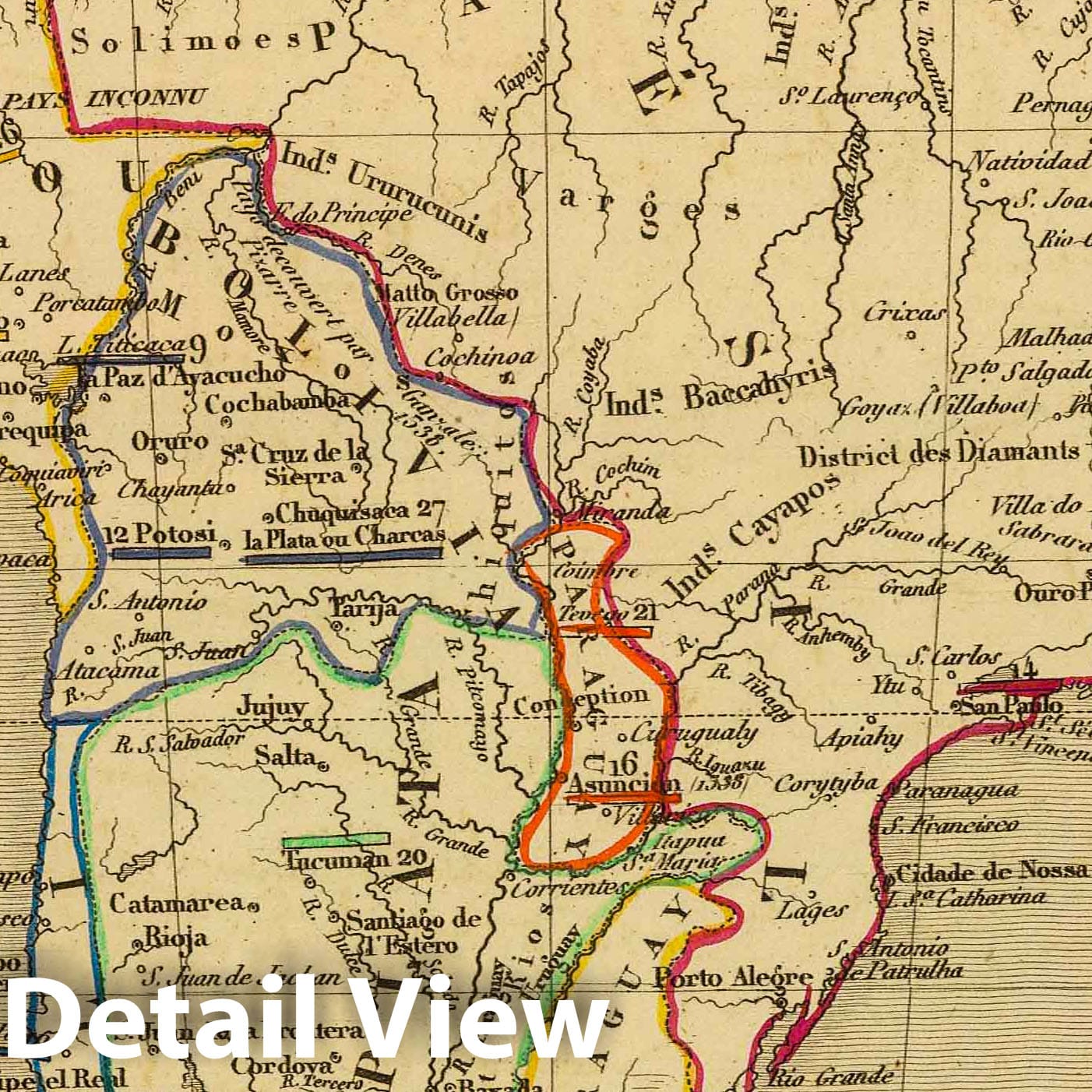 South America, 1844 - Historical Map Print