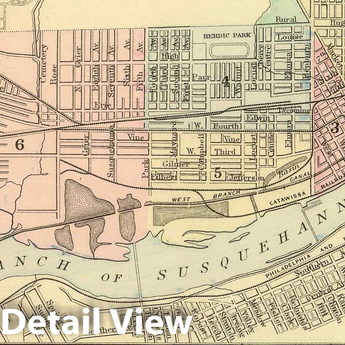 Harrisburg, Williamsport, Erie, and Scranton, Pennsylvania - Railroad Map, 1886
