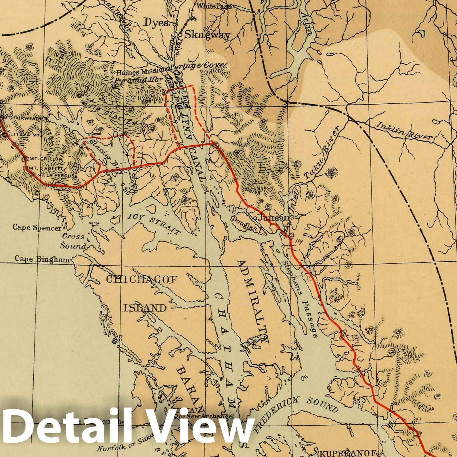 Southeastern Alaska - Boundaries, 1903 - Historical Map Print