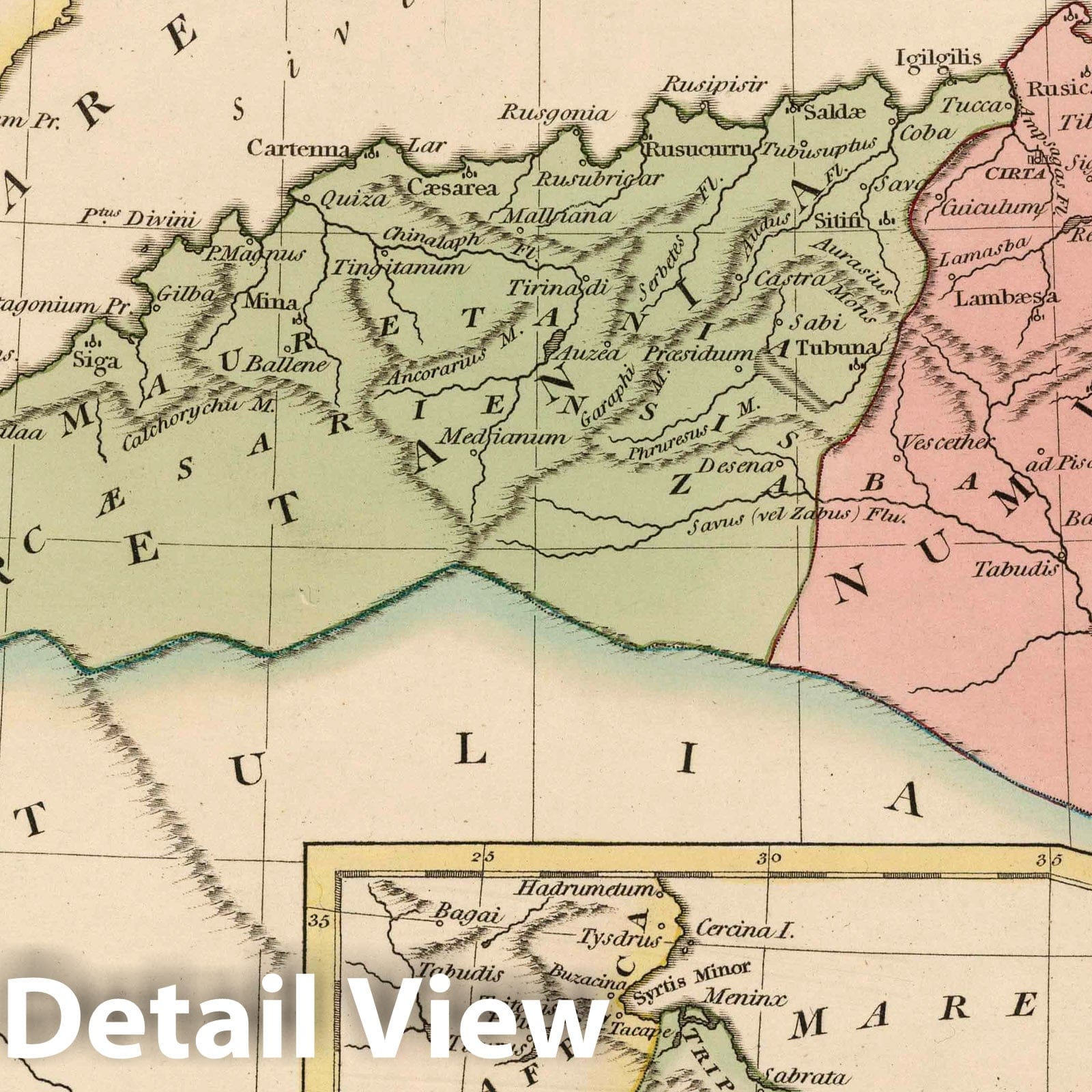 Ancient Africa, 1817 - Historical Map Print from Wilkinson's Atlas Classica
