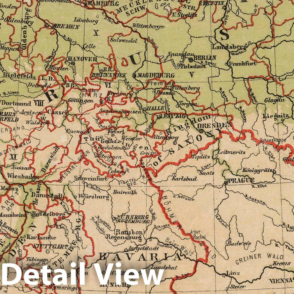 Historic Map : 1880 Germany. v1 - Vintage Wall Art