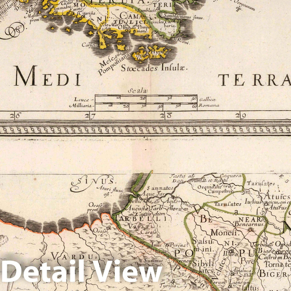 Historic Map : 1697 Map of the Geography of Ancient France v2 - Vintage Wall Art