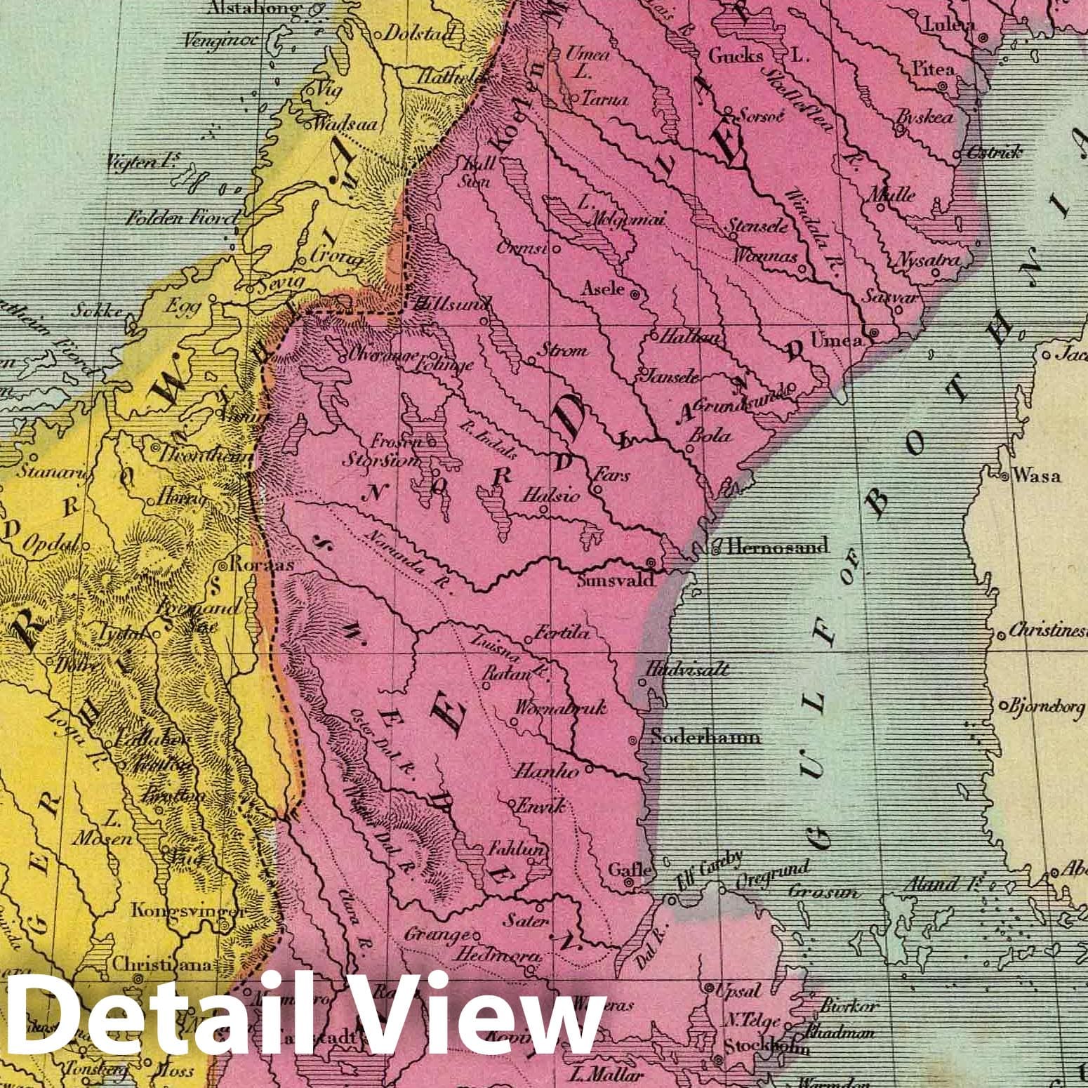 Denmark Sweden & Norway, 1835 - Historical Map Print