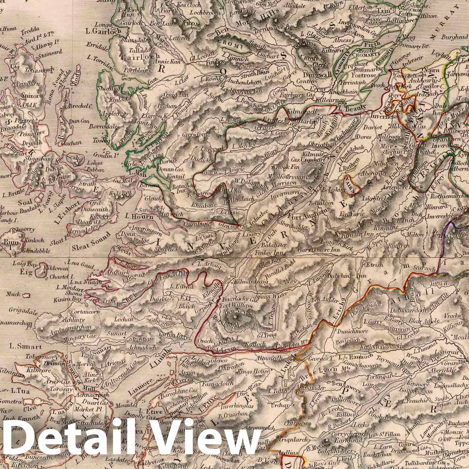 Historic Map : 1841 Scotland. - Vintage Wall Art