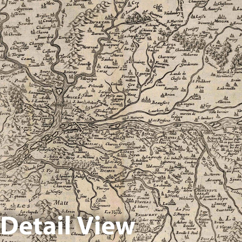 Historic Map : Anjou , France 1632 Aniou. Andegavensium Ditionis Vera et Integra de Scriptio. , Vintage Wall Art