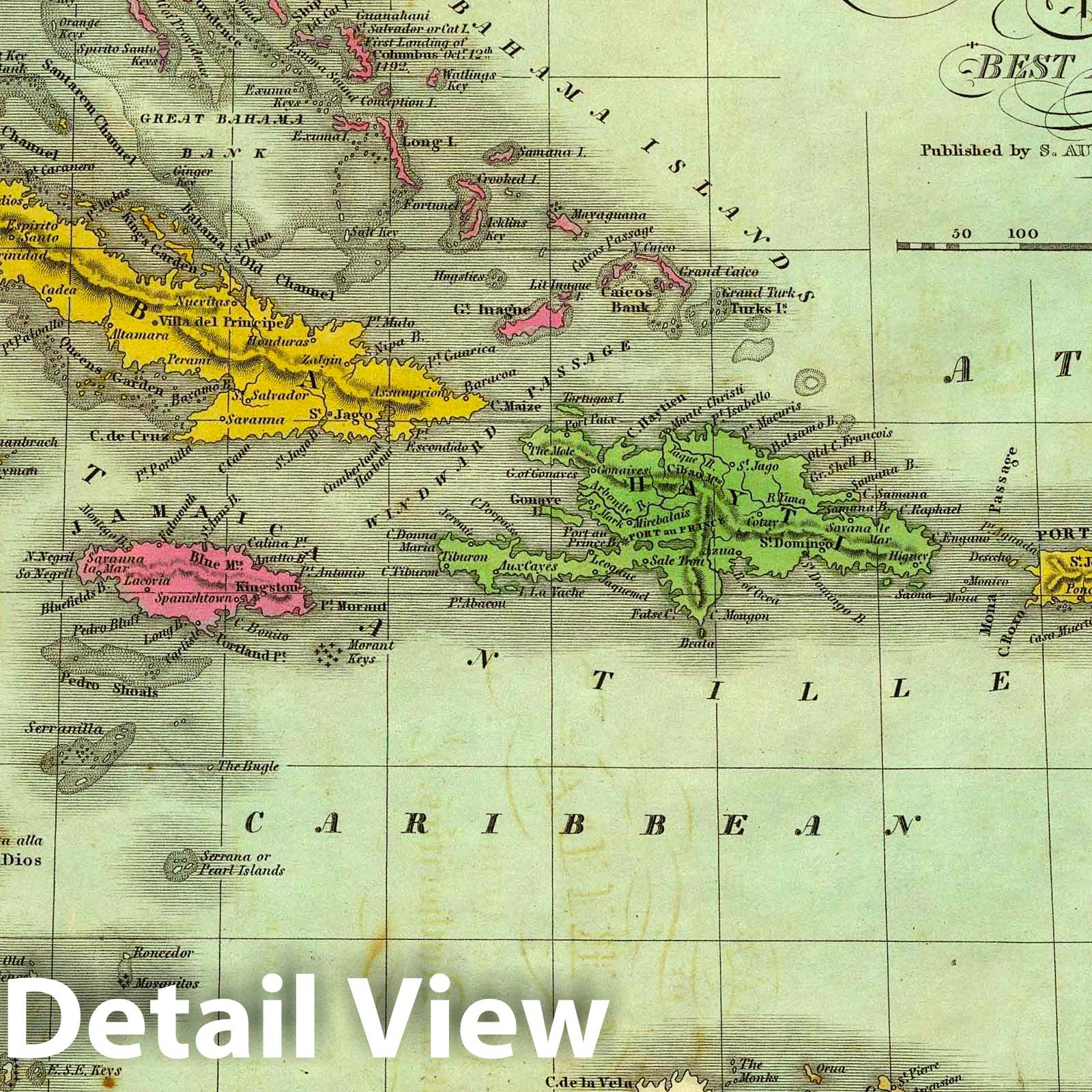 West Indies, 1831 - Historical Map Print from Mitchell's Atlas