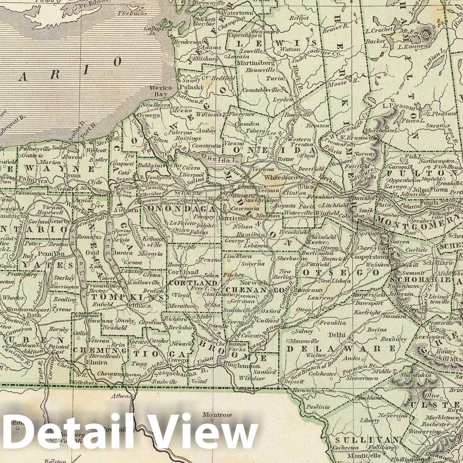 New York, 1845 - Historical Map Print